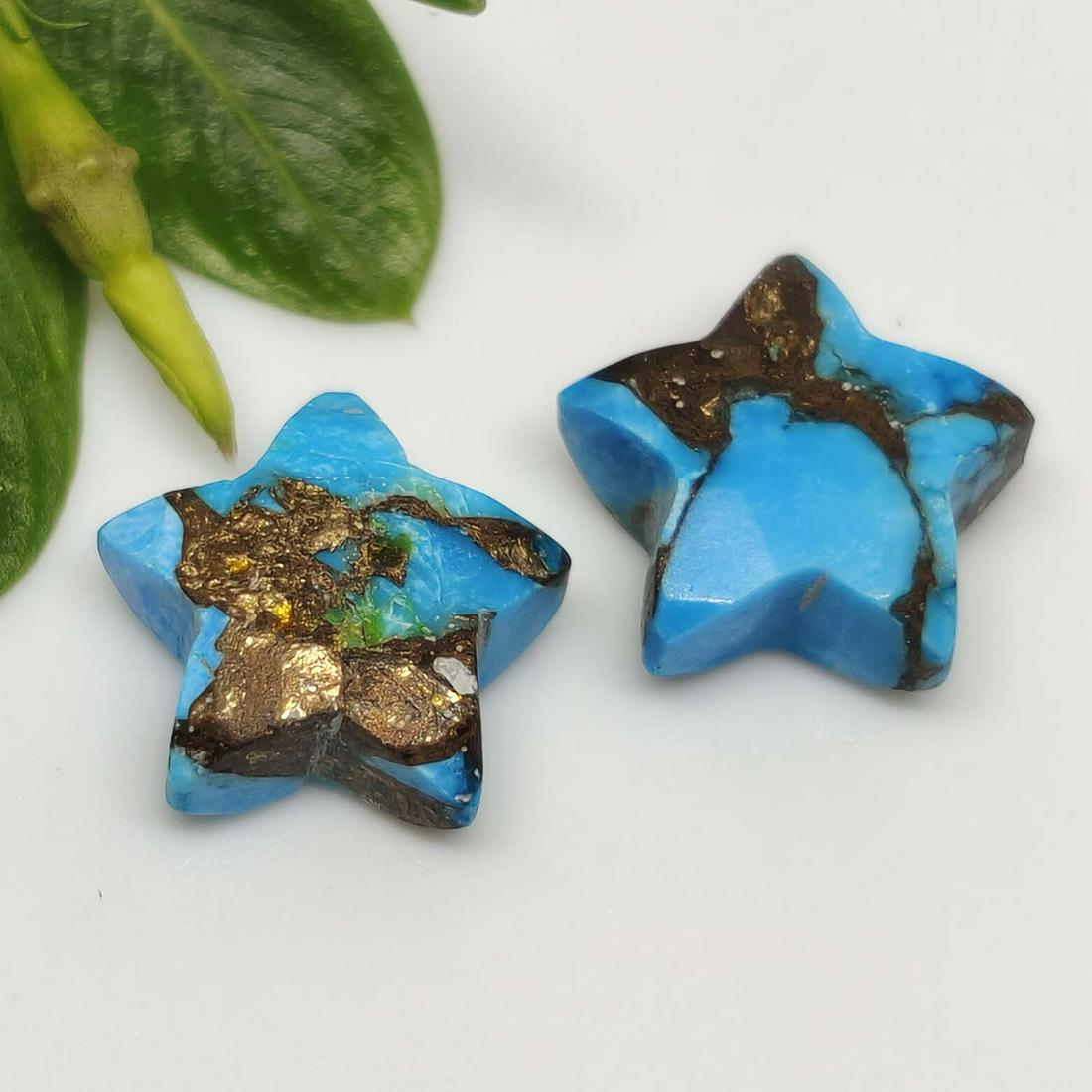 5.35 ct Composite Copper Turquoise Pair (1 of 1)