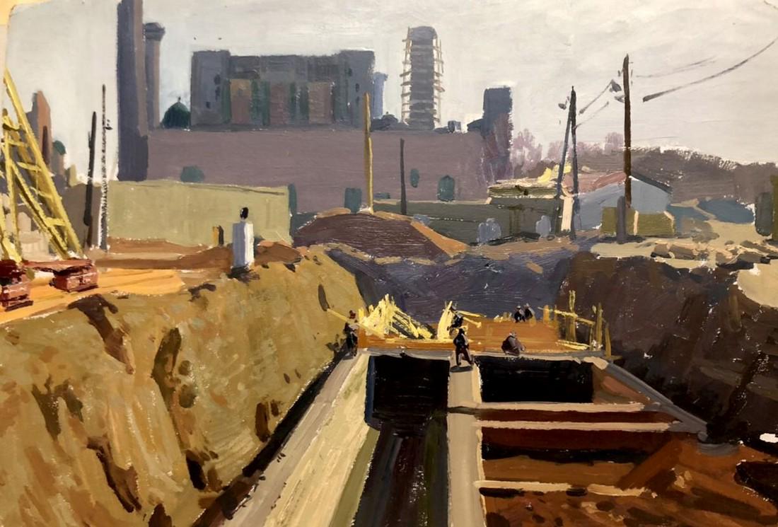 Oil painting Construction site (1 of 8)