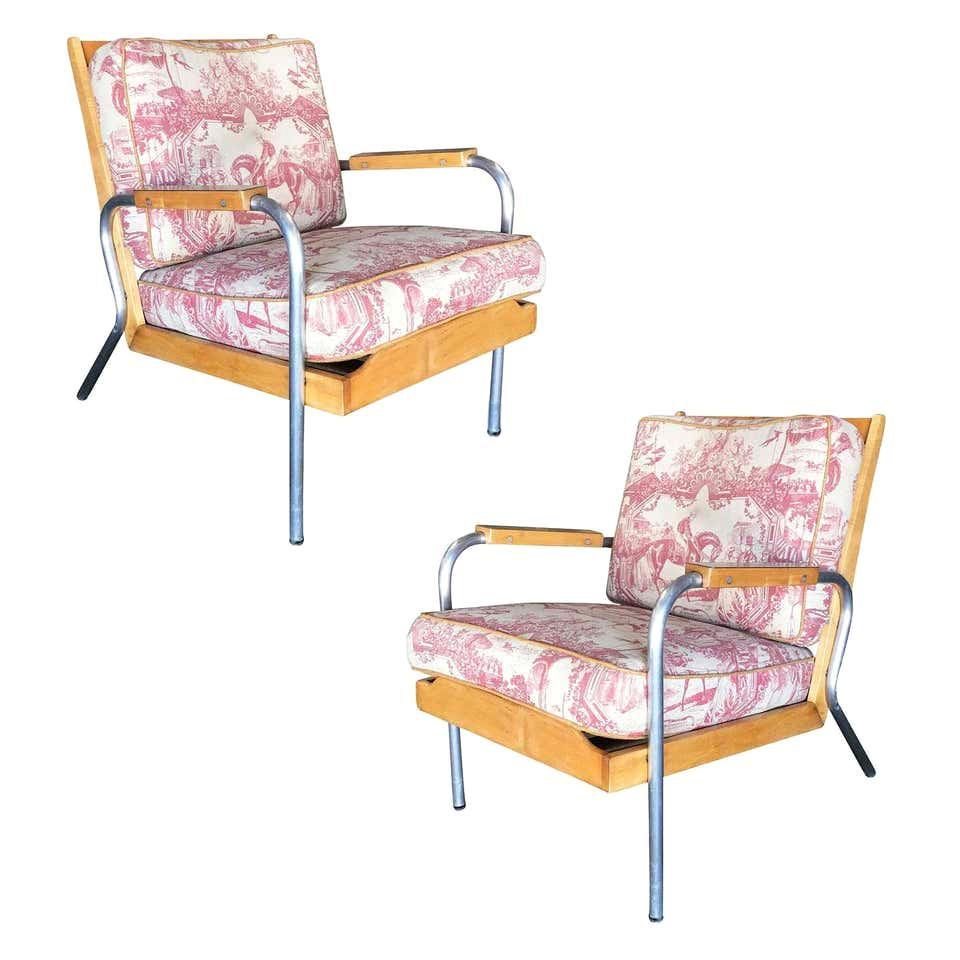 Midcentury Francois Caruelle Style Blonde Lounge Chair, Pair: Details Similar to Francois Caruelle (Designer) Dimensions Height: 31 in (78.74 cm)Width: 25.5 in (64.77 cm)Depth: 31 in (78.74 cm)Seat Height: 18.5 in (46.99 cm) Sold As Set of 2 Style Mid-Century Mo