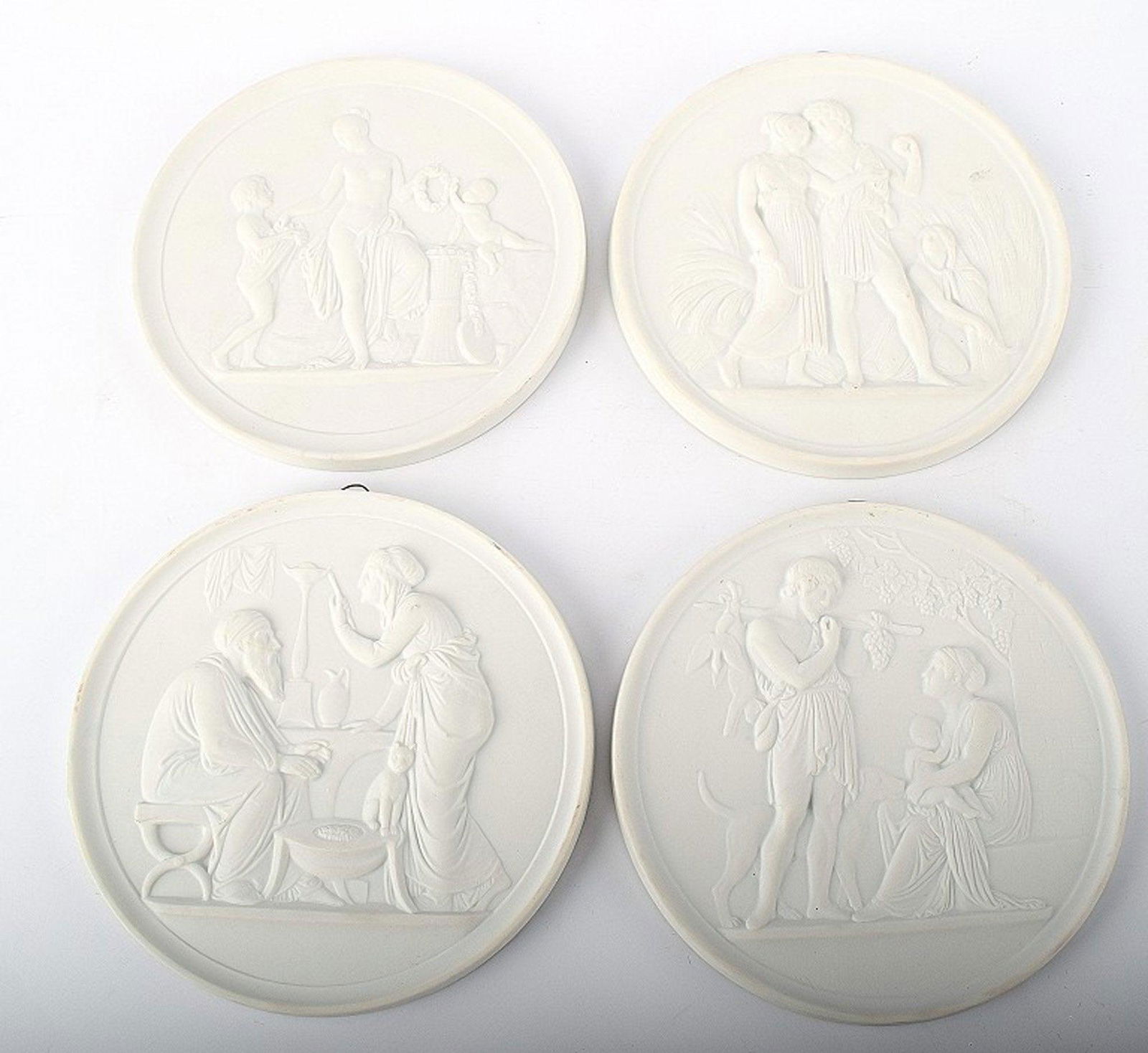 Biscuit plates after Thorvaldsen, B&G (Bing & Grondahl). 4 pcs. in stock. (1 of 6)