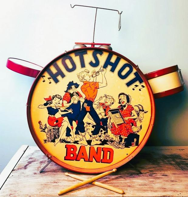 1950's HOTSHOT BAND TOY DRUM SET OHIO ART CO LIL ABNER (1 of 8)