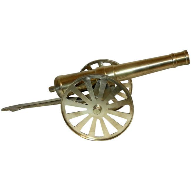 Vintage Large Brass Cannon, Decorative Brass Army Cannon (1 of 6)