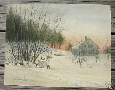 Charles Walker Maxfield Parrish Style Watercolor Signed (1 of 1)