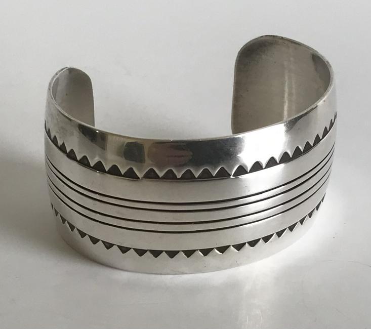Native American Sterling Cuff Bracelet (1 of 2)