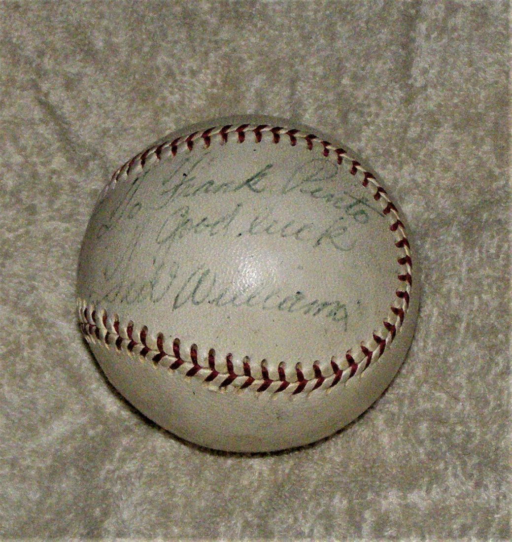 Signed Baseball from Boston Red Sox great Ted Williams. (1 of 2)
