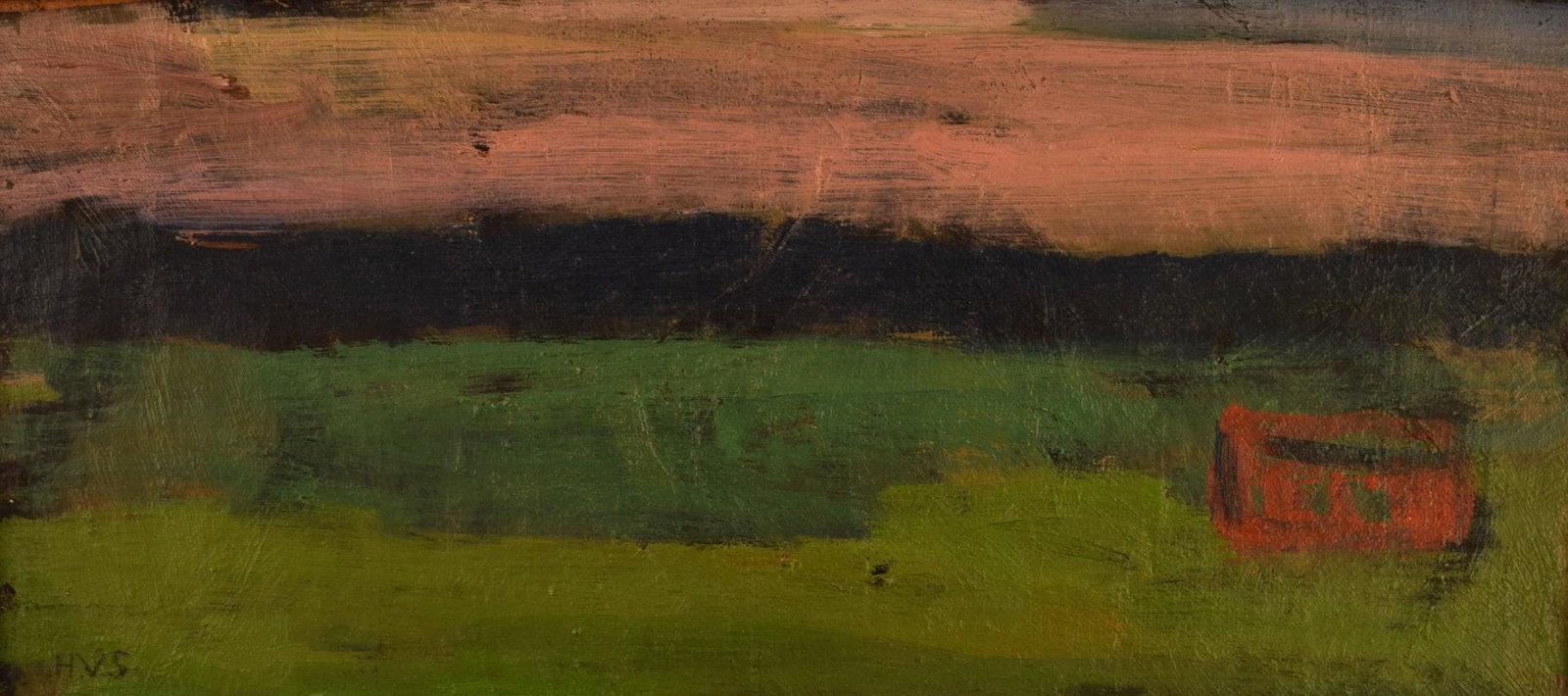 Hans Valter Sundberg (1922-2004), Sweden. Oil on canvas. Modernist landscape with house. Mid-20th (1 of 6)