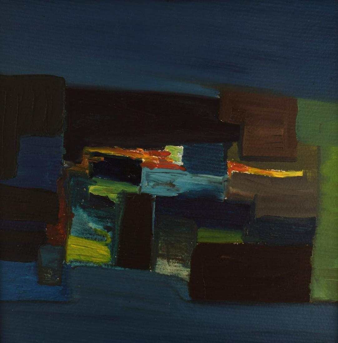 Unknown Swedish artist. Oil on board. Abstract composition. Dated 1968. (1 of 6)