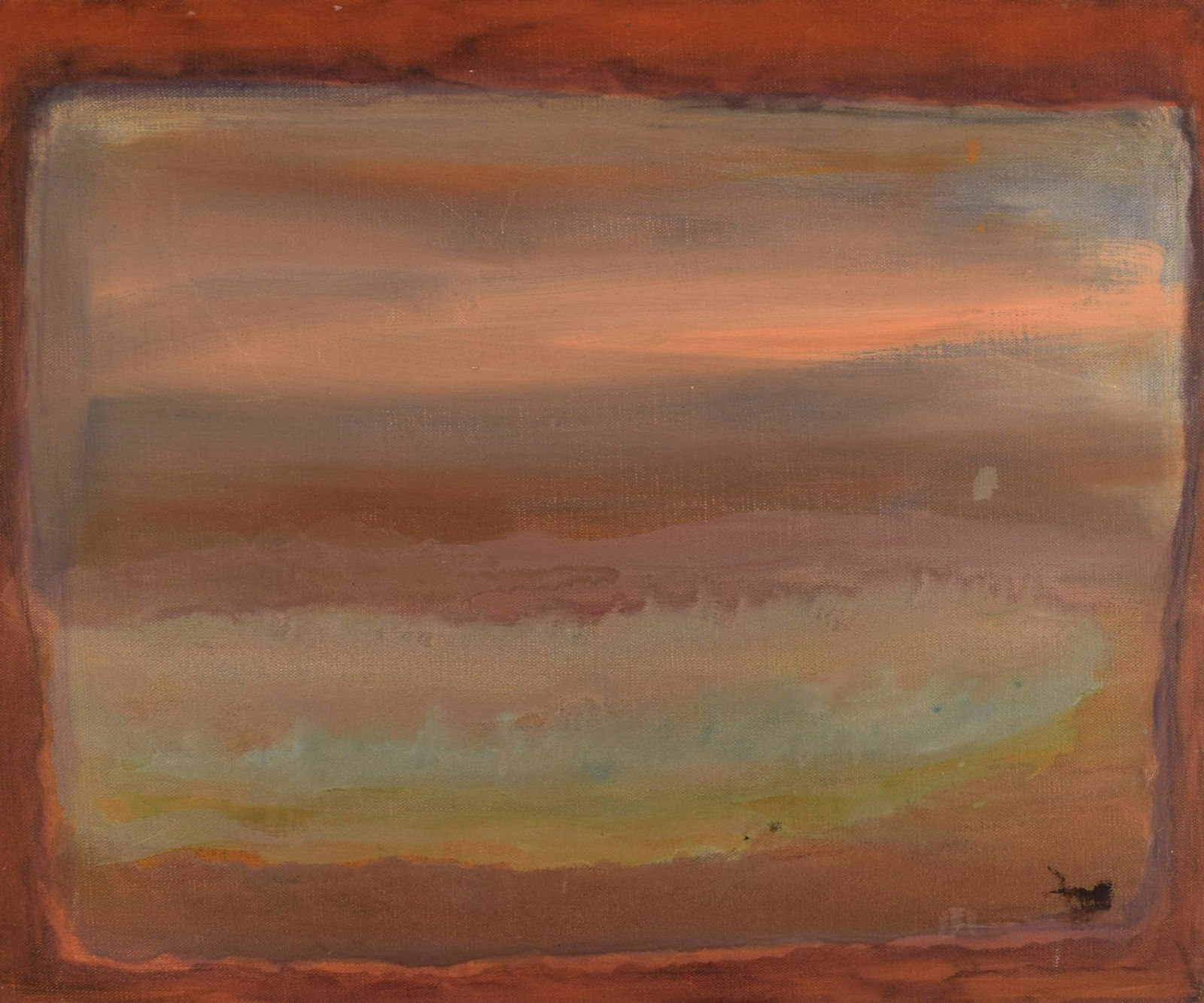 Unknown French artist. Oil on canvas. Modernist composition. Late 20th century. (1 of 5)