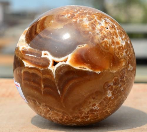 400 Grams Beautiful Chocolate Calcite Sphere (1 of 5)
