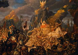 Oil painting Battle Alexander Arkadievich Litvinov (1 of 9)
