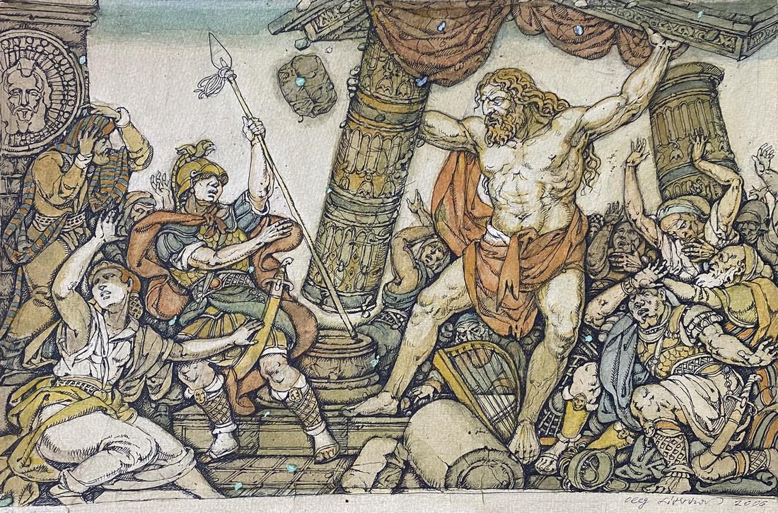 Watercolor ,mascara, painting Series of paintings "Bible" Litvinov Oleg Arkad'yevich (1 of 9)