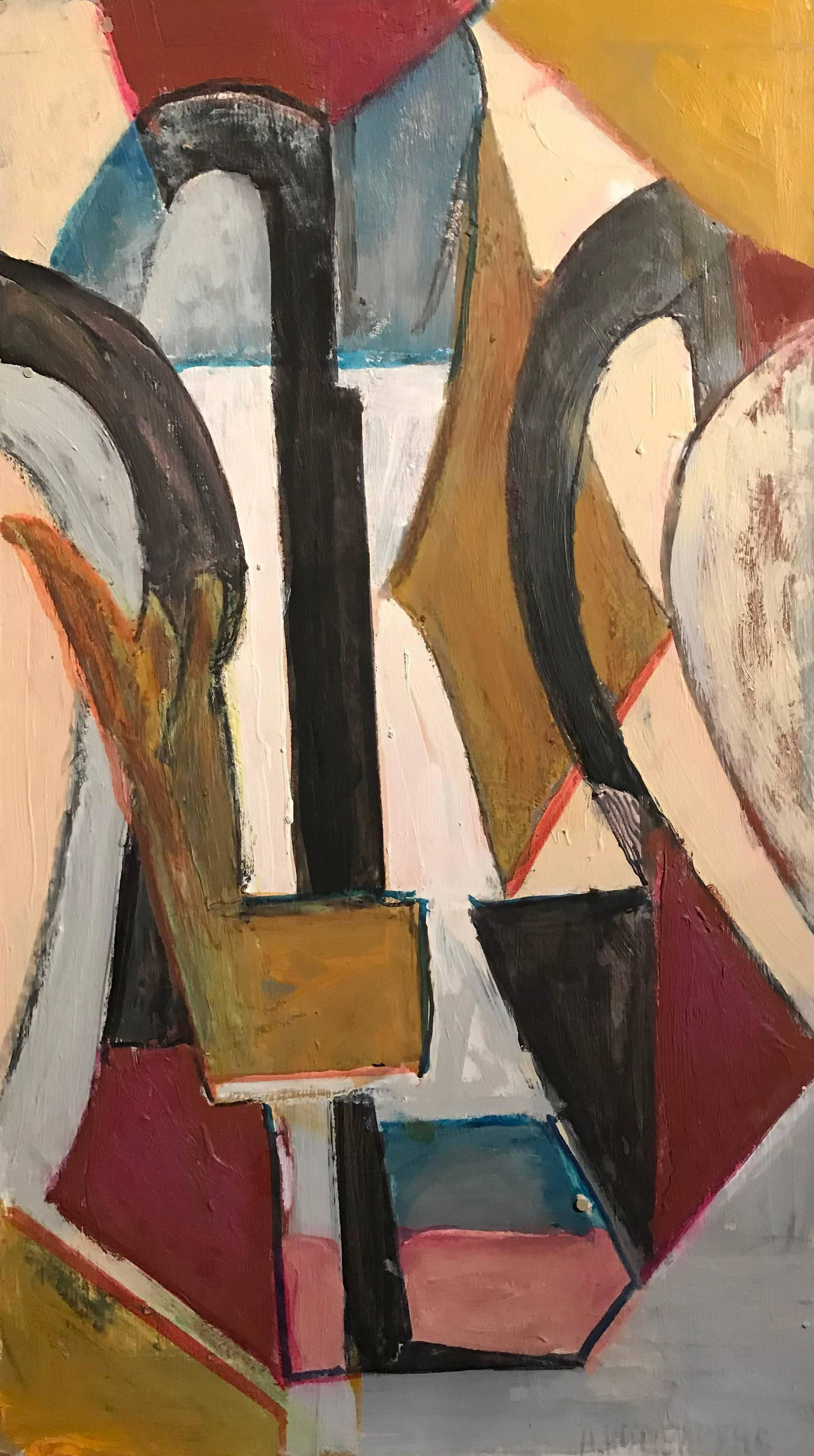 French Cubist Abstract Oil Painting, signed c.1980's (1 of 12)