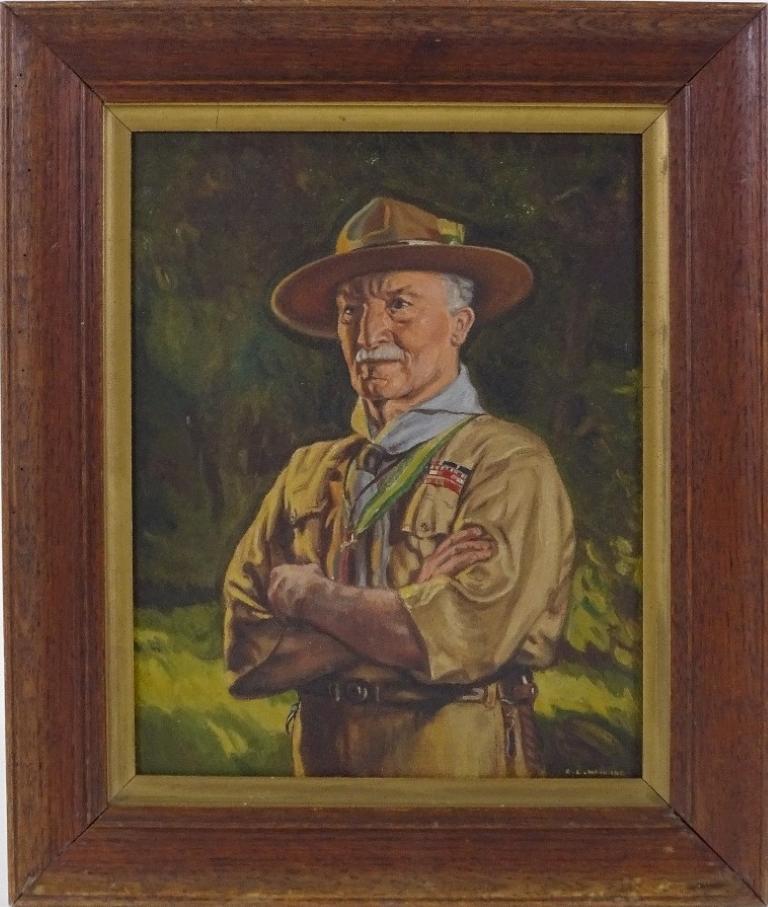 Lord Baden-Powell, Fine Portrait Oil Painting - Founder & Chief Scout c. 1930's (1 of 5)