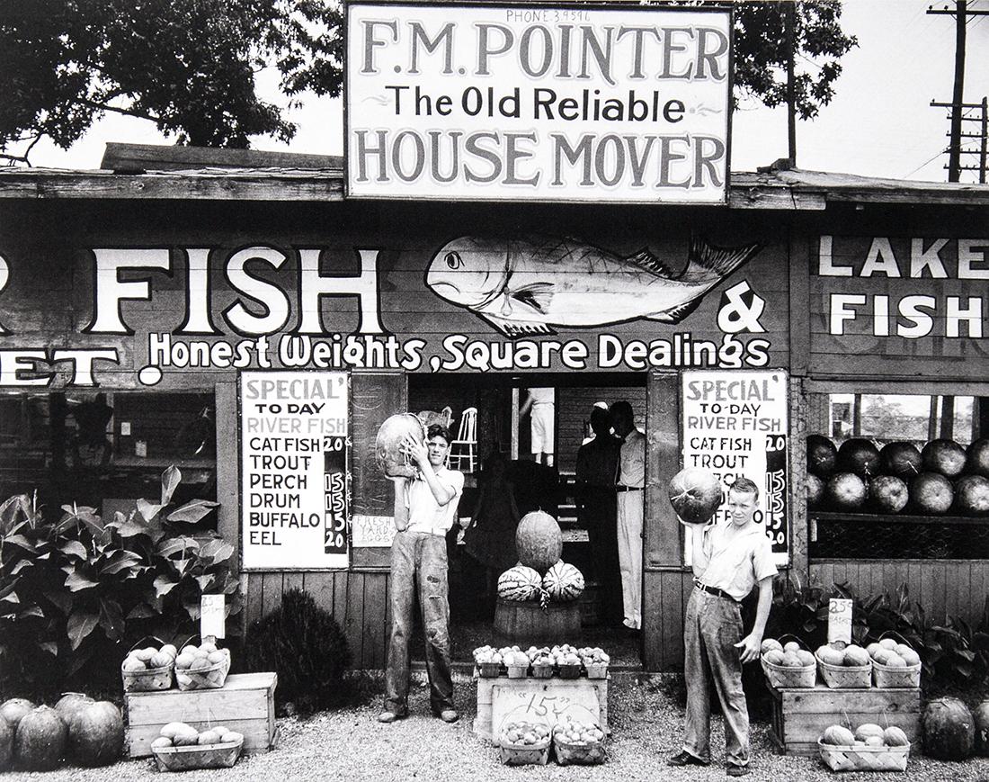 Walker Evans: Roadside Stand near Birmingham, Alabama, 1936: Artist: Walker Evans Title: Roadside Stand near Birmingham, Alabama, 1936 Date Printed: Printed in Italy in 2001 for a photography festival. Photographer name printed on the lower white mounting Mediu