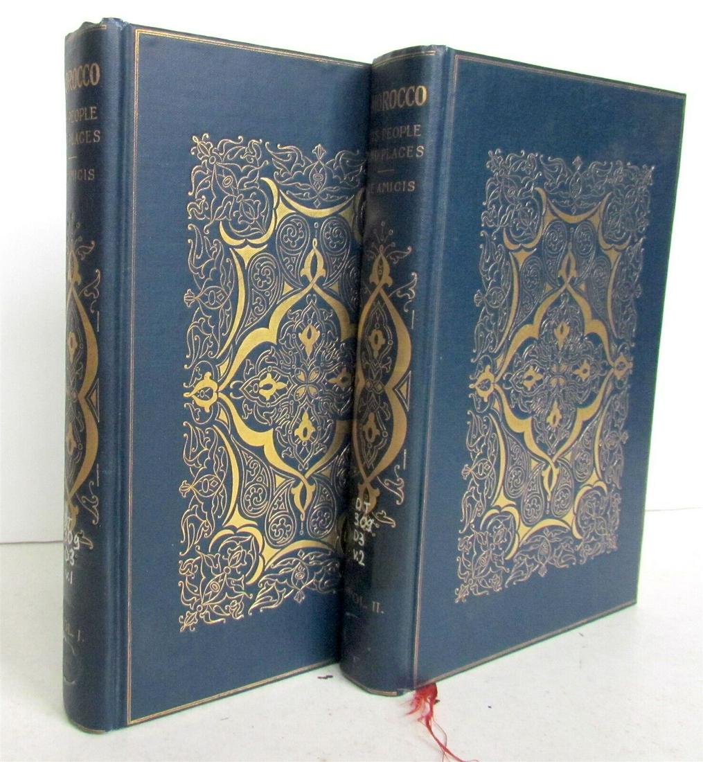 1908 MOROCCO ITS PEOPLE & PLACES 2 VOLUMES illustrated w/ map ANTIQUE travel (1 of 12)