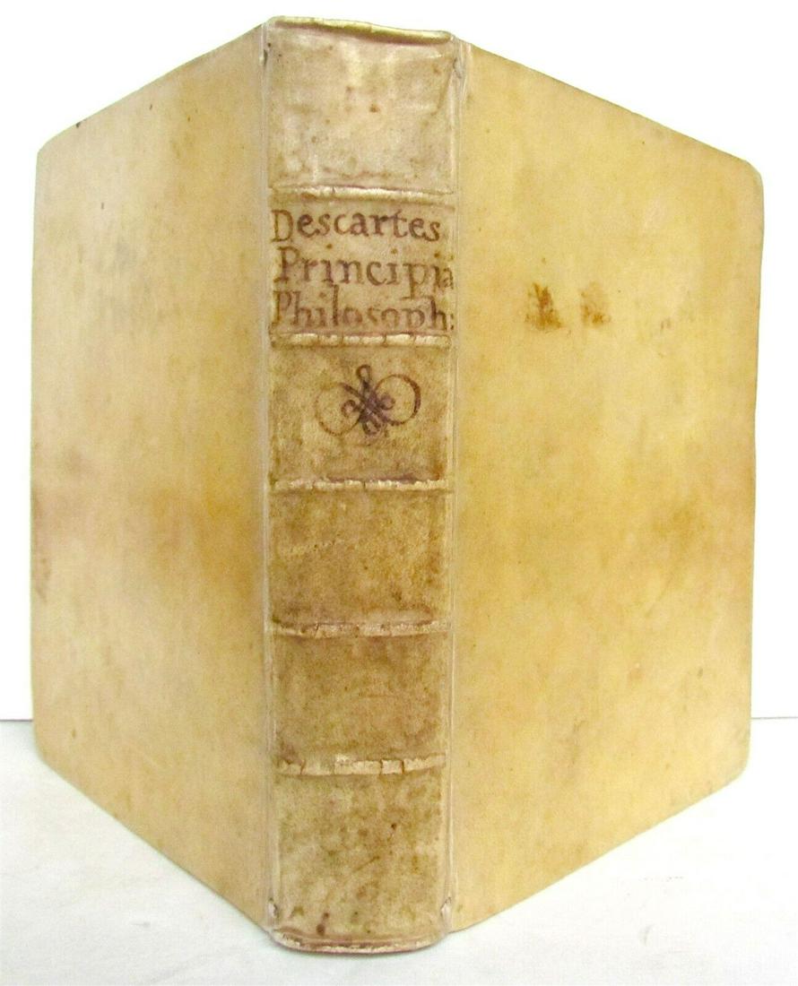 1677 RENE DESCARTES OPERA PHILOSOPHICA antique ILLUSTRATED vellum bound (1 of 12)