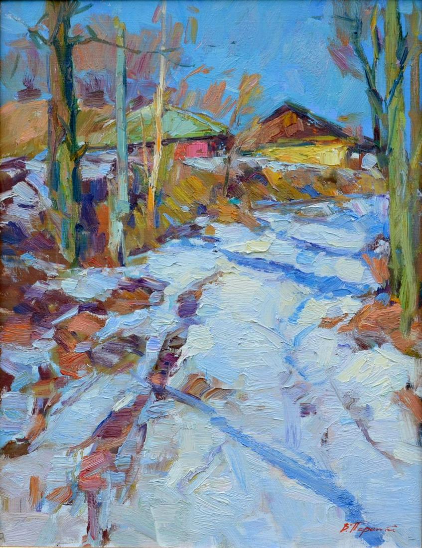 Oli painting Snowy road Tepeta Miacheslav (1 of 5)