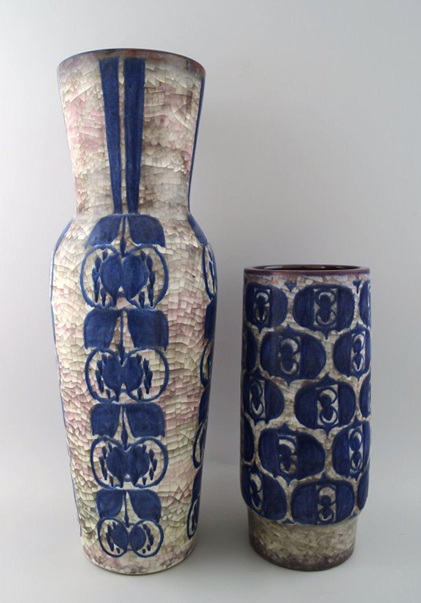 Michael Andersen. Two large ceramic floor vases. Denmark 1950 / 60s.: Michael Andersen. Two large ceramic floor vases. Denmark 1950 / 60s. Stamp: No. 5703-2. Height 53 cm. Diameter 16 cm. And height 31 cm. X 13.5 cm. In perfect condition. Reserve: $644.00 Shipping: Dome