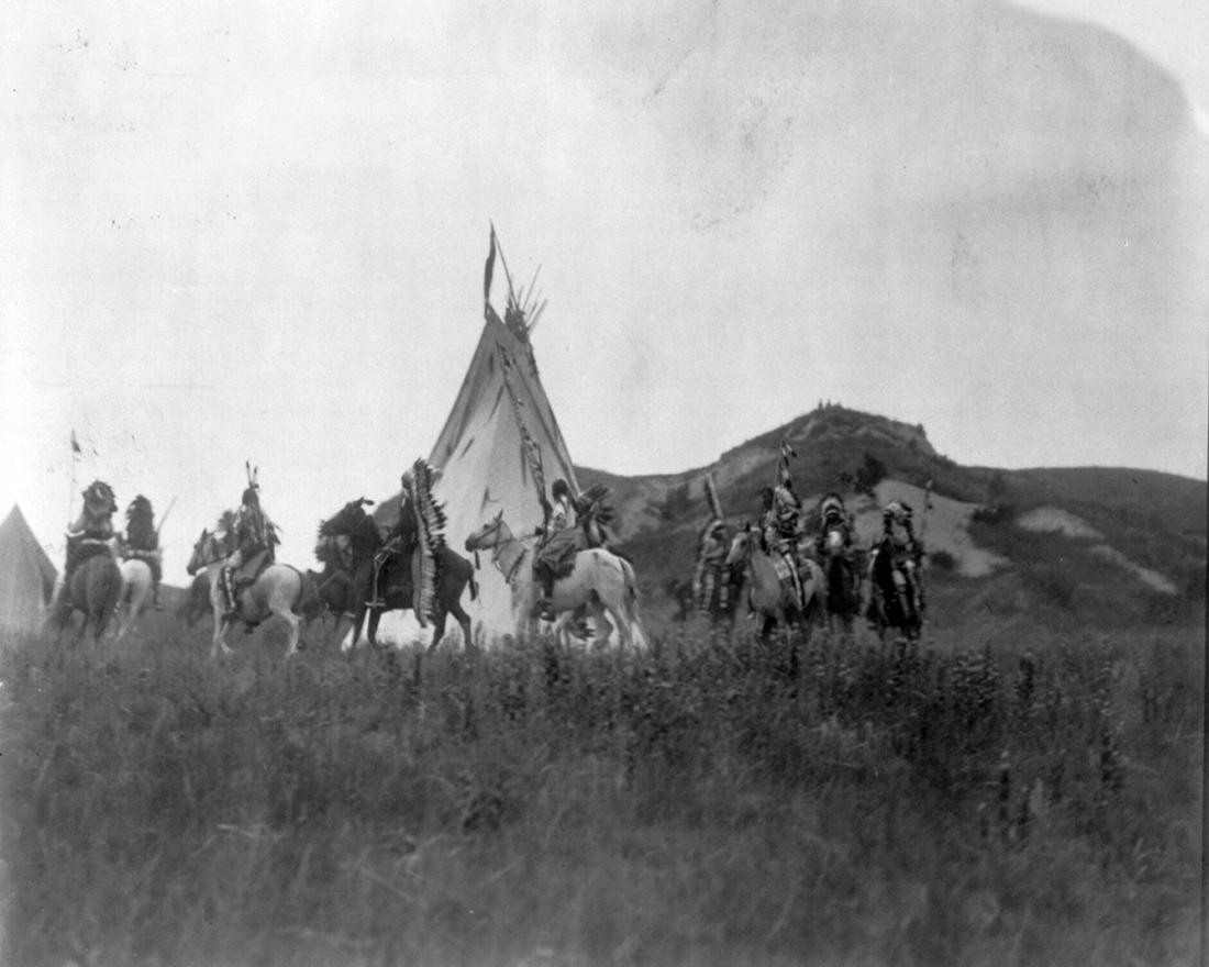 "START OF DAKOTA WAR PARTY"; BY EDWARD S. CURTIS (1 of 1)