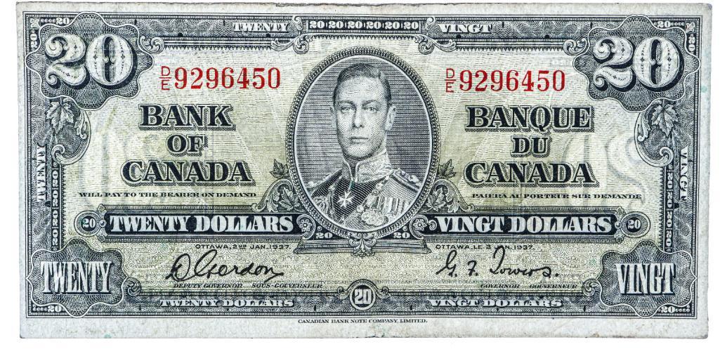 Bank of Canada , 1954, $20, Devil's Face Portrait (1 of 2)