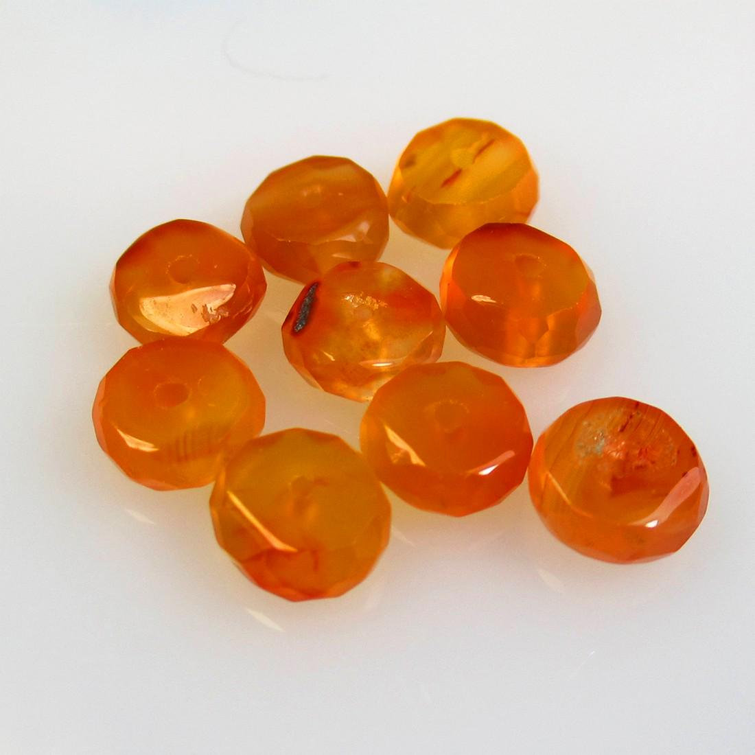 6.56 Ctw Natural 9 Drilled Orange Carnelian Round Beads: No Reserve! Title: 6.56 Ctw Natural 9 Drilled Orange Carnelian Round Beads Stone Clarity: Semi-Transparent Gemstones: Natural Carnelian Beads Carat Weights: 6.56 Size/Dimensions: 5.70 - 6.30 mm / 9 PC