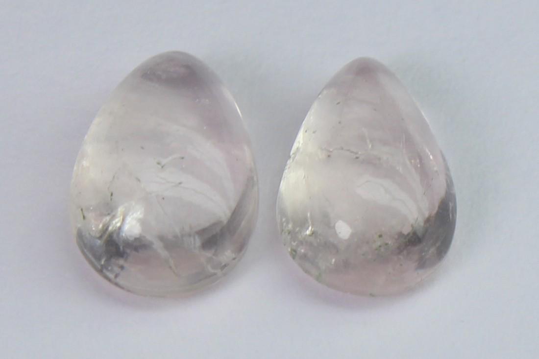 3.44 Cts Natural Morganite Lot: No Reserve! Gemstone: Natural Morganite Shape and Cut: Pear Cabochon Weight: 3.44 carats Measurements: 10.10x6.70x3.93 mm , 9.98x6.35x3.78 mm Number Of Stone: 2 Color: Peach Transparency: Transparent