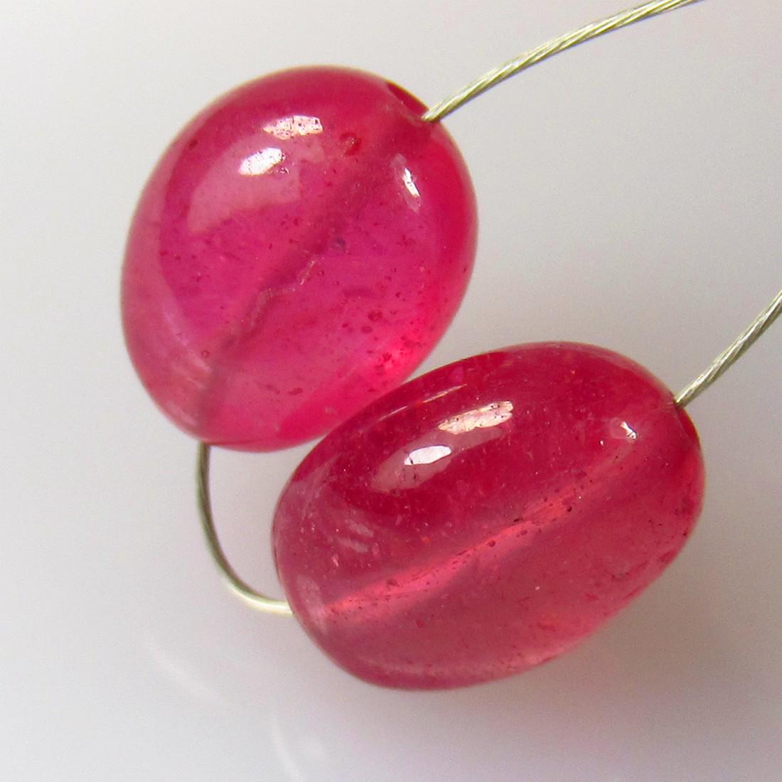 7.20 Ctw Natural Red Ruby Dumble Beads (1 of 2)