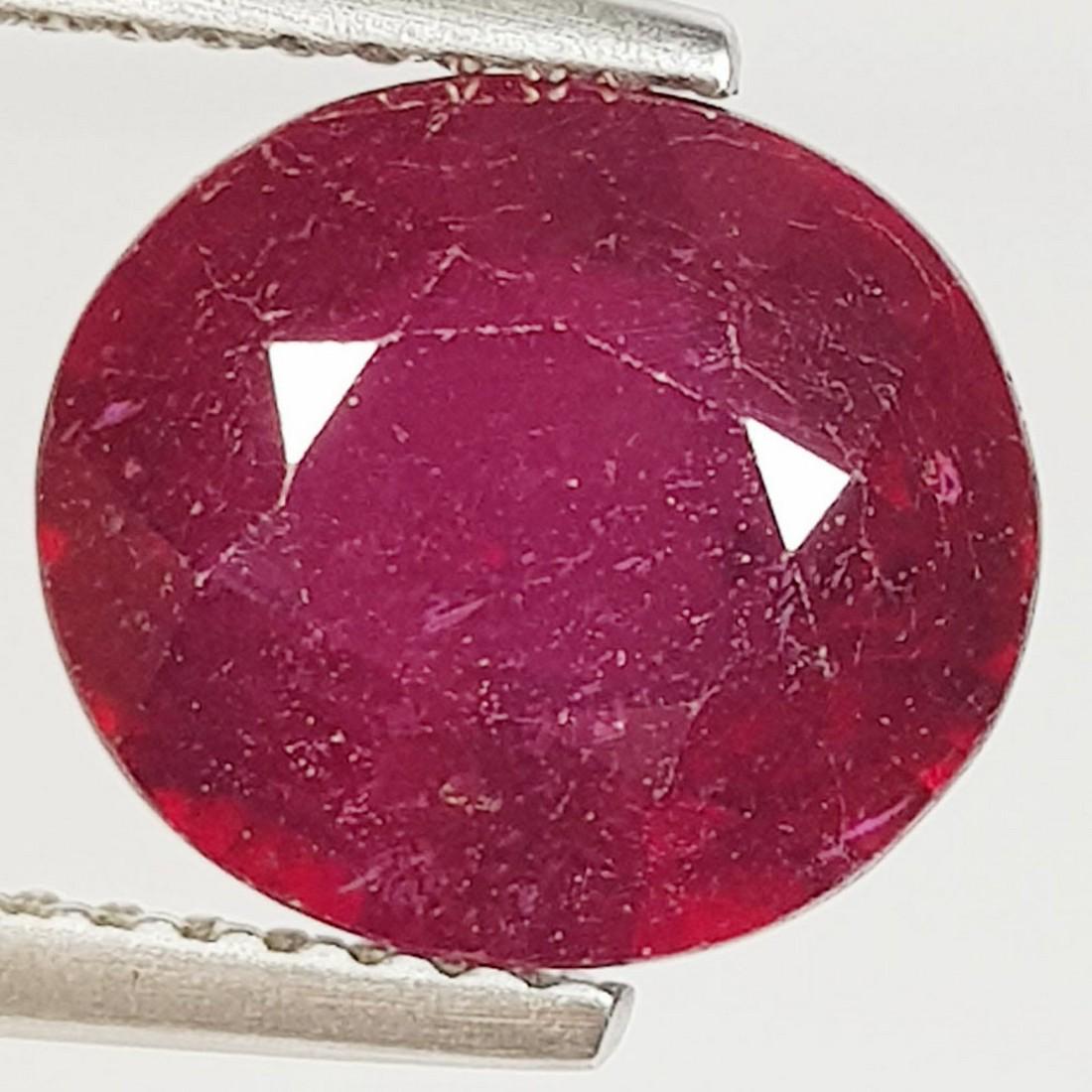 4.86 ctz " Natural Oval Cut Red Ruby (1 of 4)