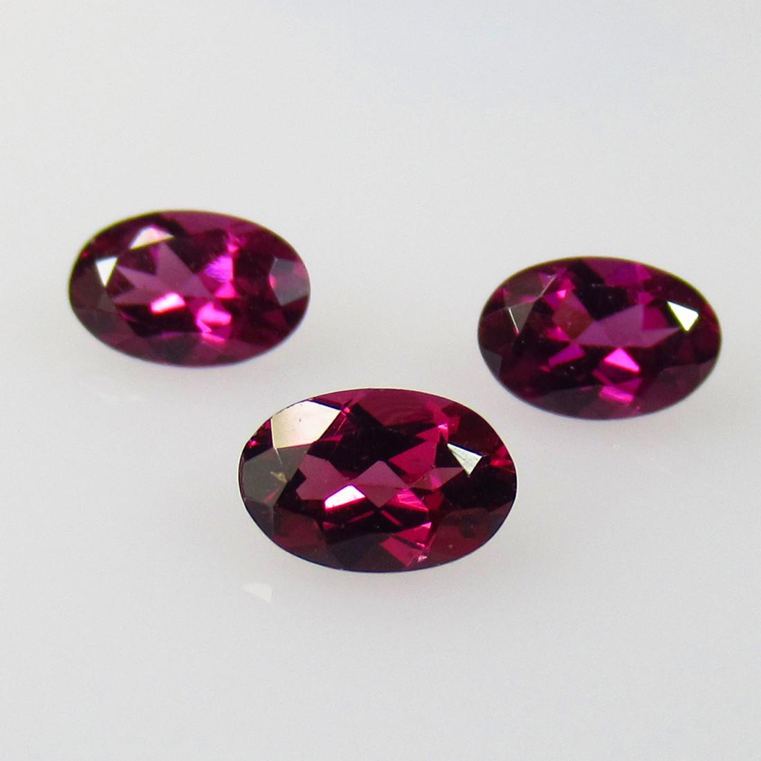 1.54 Ctw Natural 3 Pink Rhodolite Garnet Oval Set (1 of 2)
