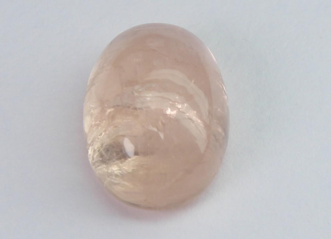 4.90 cts Natural Morganite: No Reserve! Gemstone: Natural Morganite Shape and Cut: Oval Cabochon Weight: 4.90 carats Measurements: 12.64x8.66x5.88 mm Color: Peach Transparency: Transparent Treatment: No Treatment Origin: India C