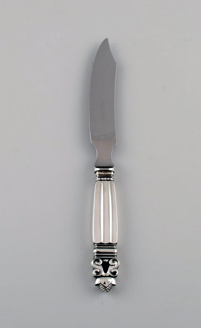 Georg Jensen Acorn cheese knife in sterling silver and stainless steel. (1 of 4)
