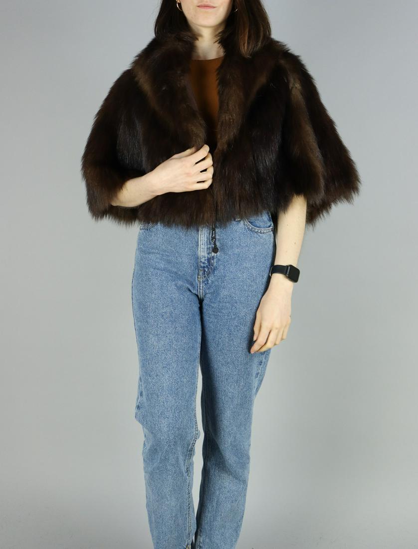 BROWN MINK FUR CAPE / STOLE - US 22 - EU 2XL (1 of 5)