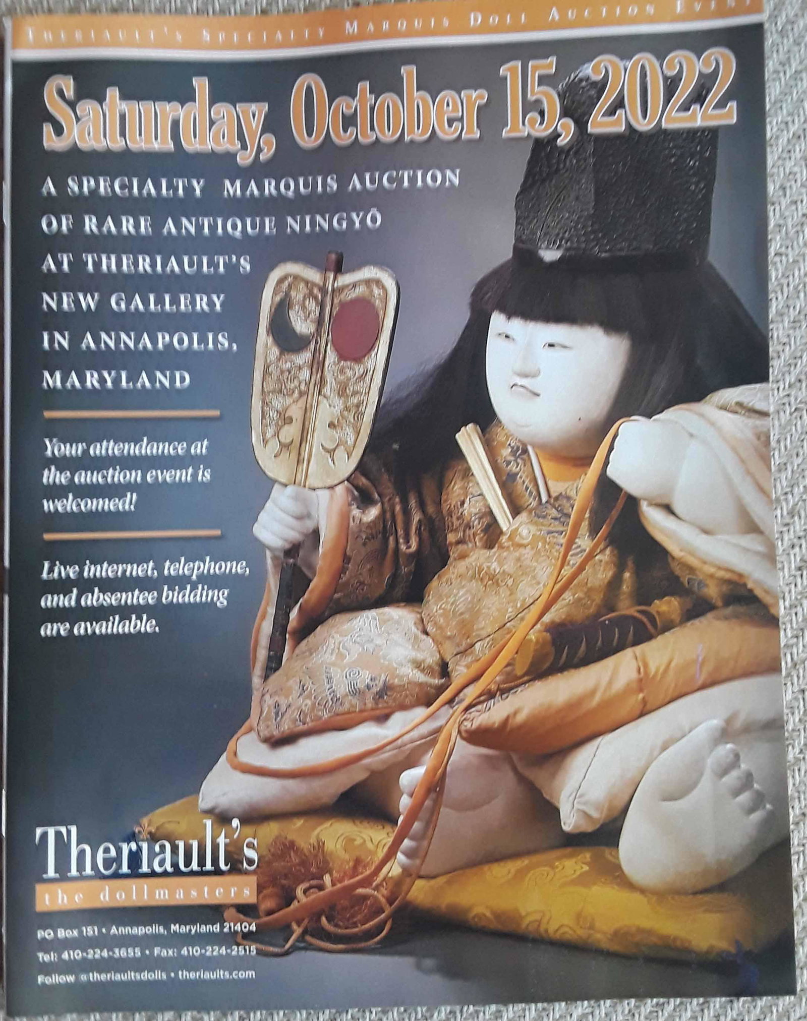 Rare Ningyo samurai doll auction catalog, c10 . (1 of 2)