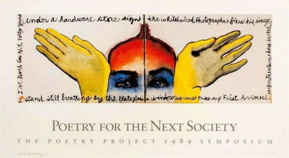 Francesco Clemente/Allen Ginsberg: Poetry for the Next Society: Artist: Francesco Clemente/Allen GinsbergTitle: Poetry for the Next SocietyArtist: Francesco Clemente/Allen GinsbergTitle: Poetry for the Next SocietyYear: 1989Dimensions: 22in. by 39in.Edition: From