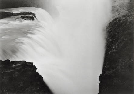 THOMAS JOSHUA COOPER - Golden Falls, Iceland, 1987: Artist: Thomas Joshua Cooper Title: A Premonitional Work (Message To Timothy H. O'Sullivan) Gullfoss( Golden Falls), Iceland, 1987 Medium: Photo Litho, 1998, USA Dimensions: 8.2x6" Description: Heat W