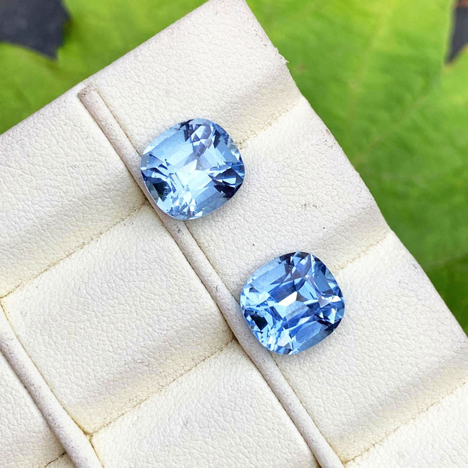 Santa Maria Aquamarine Pair, Cushion Shape Aquamarine Gemstone, Flawless Aquamarine Earring Making, (1 of 6)