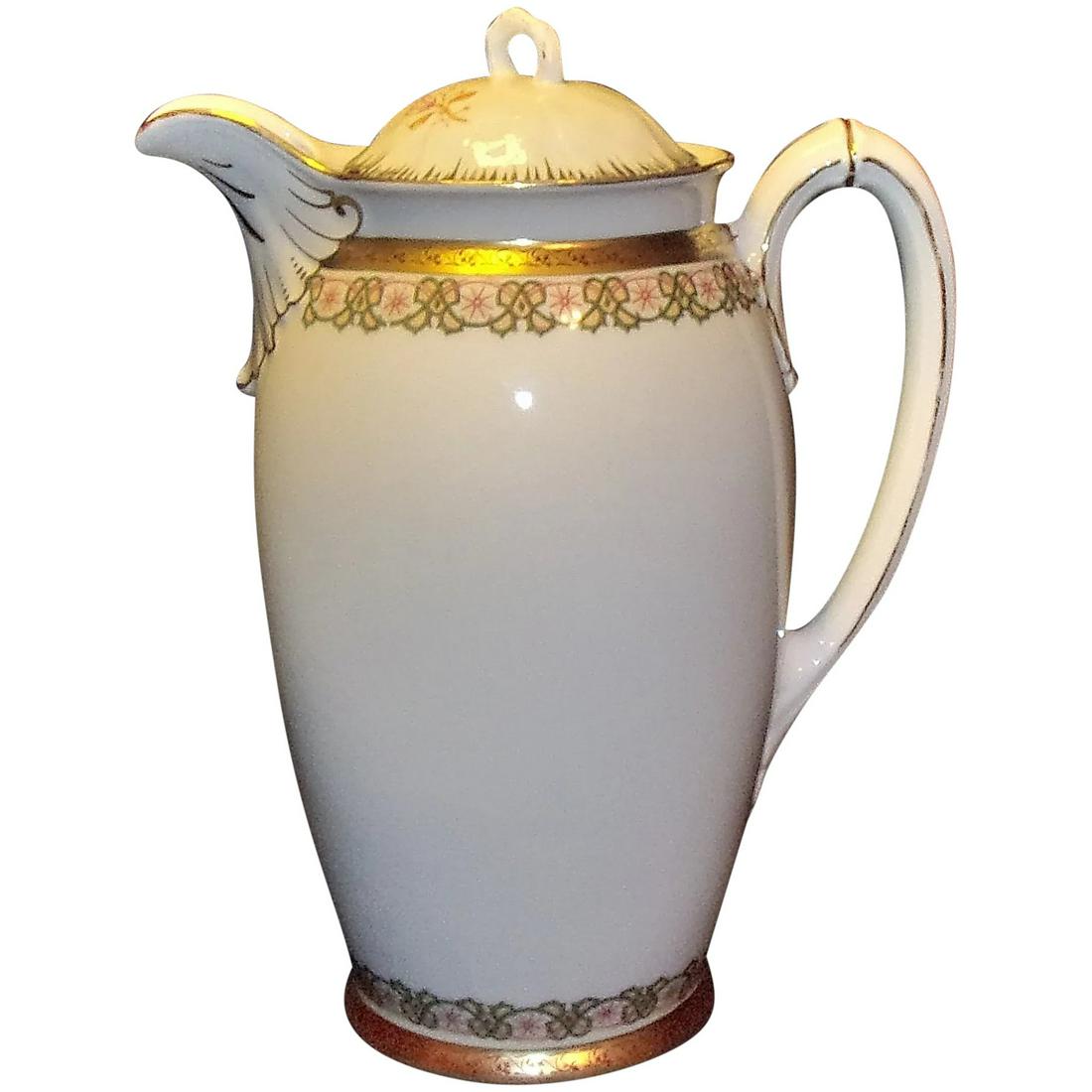 Antique Moritz Zdekauer Germany/ Czechoslovakia Coffee Pot: This Antique Moritz Zdekauer Germany Coffee Pot is in Excellent Condition. NO chips, cracks, crazing or flea bites. Beautiful design with no gold or color missing. It looks as if this was a display pi