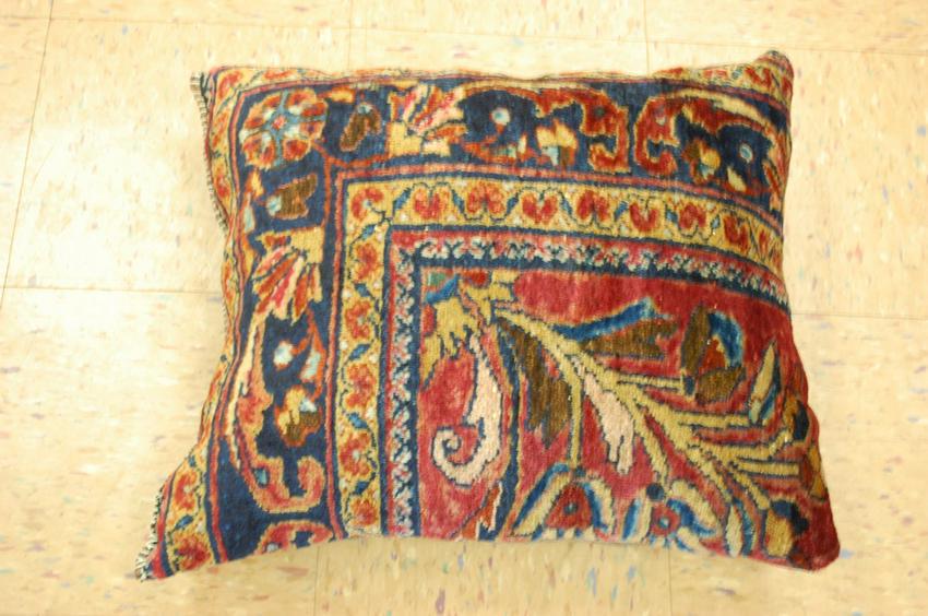 Hand-Made Pillow Cushion Rug 1'9" x 2'2": Title: Hand-Made Pillow Cushion Rug 1'9" x 2'2" Description: Antique detailed design hand made functional_useable pillow_cushion with exact size of 1'9" x 2'2" the pillow is filled with poly- fil prem