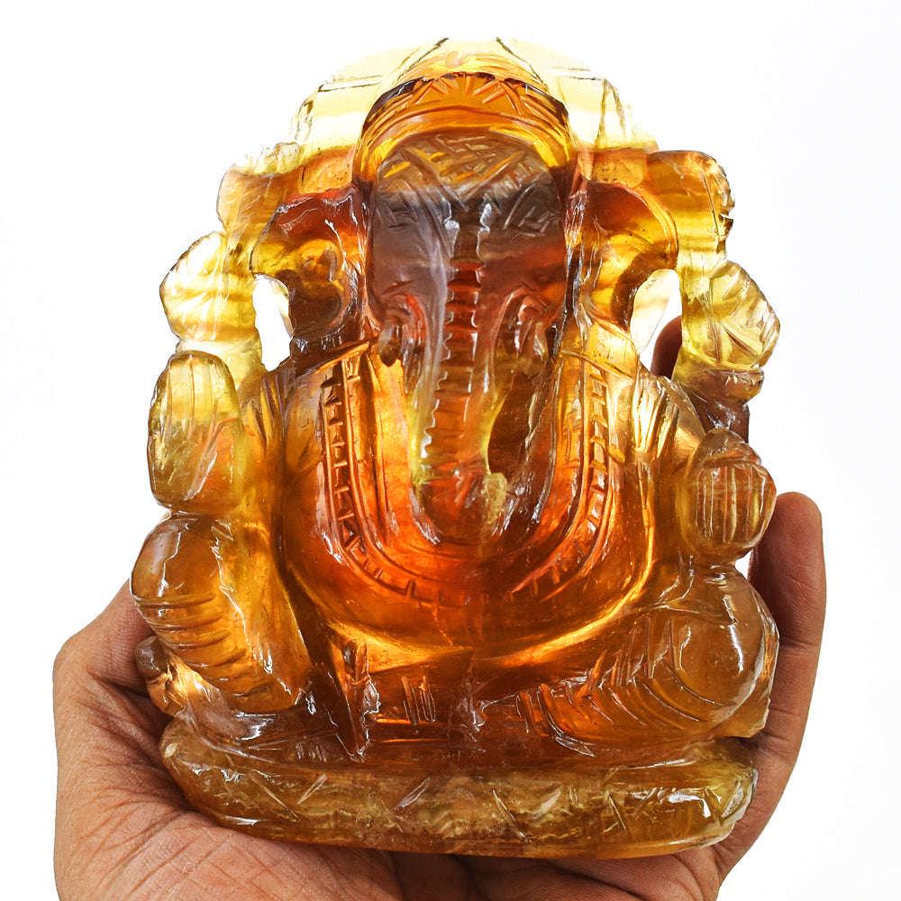 Amazing Multicolor Fluorite Hand Carved Genuine Crystal Gemstone Carving Lord Ganesha (1 of 5)