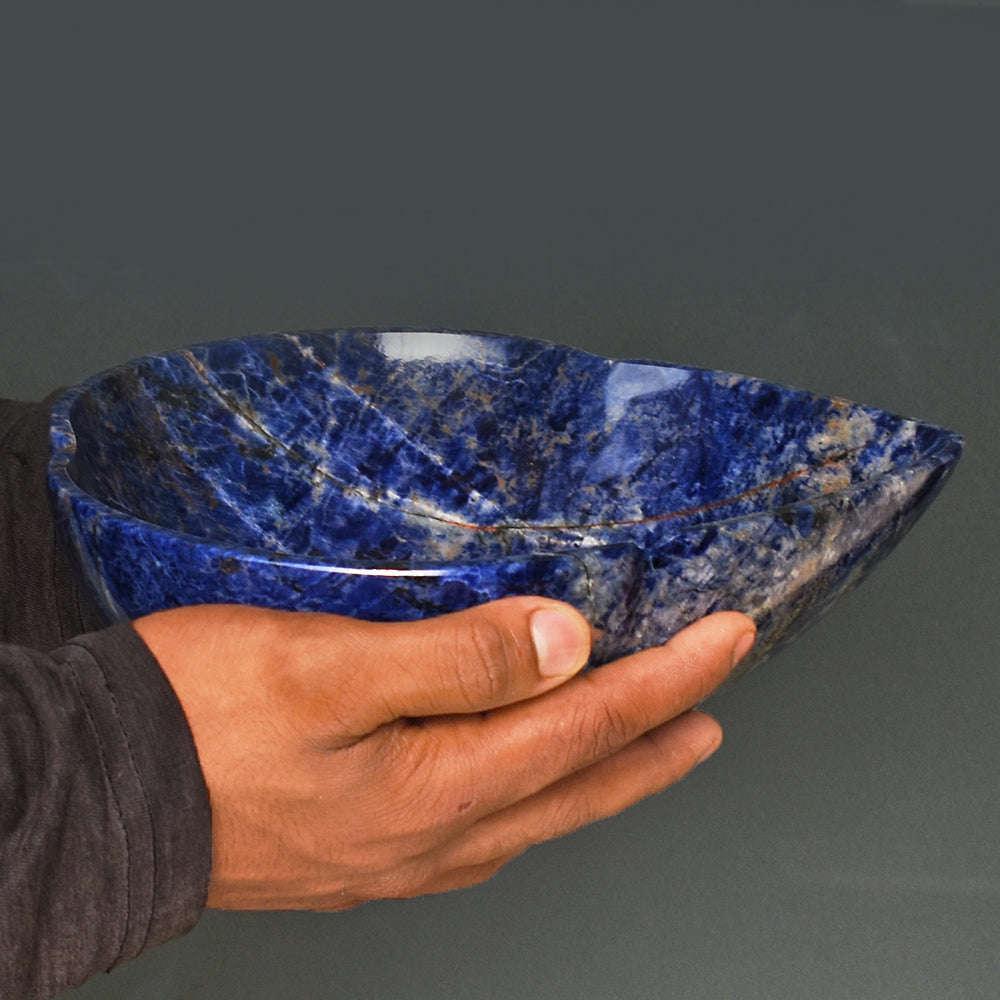Stunning Sodalite Hugh Carved Genuine Crystal Heart Shape Gemstone Carving Bowl (1 of 6)