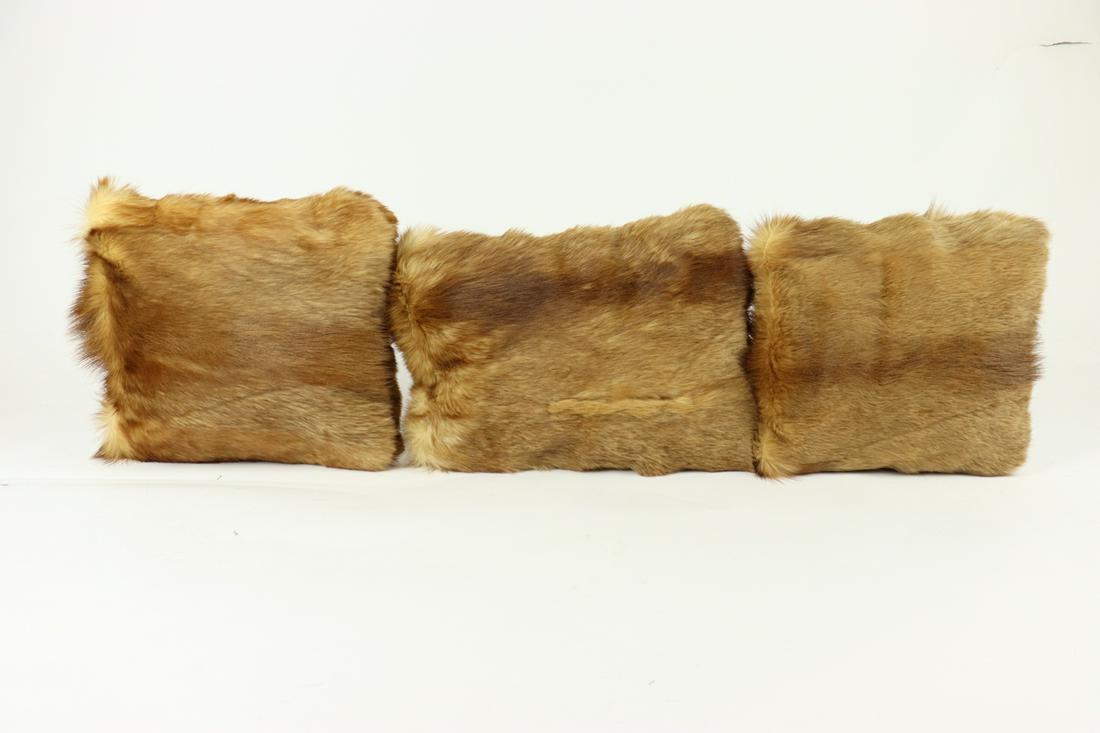 SET OF 3 RED FOX FUR PILLOWS (1 of 12)