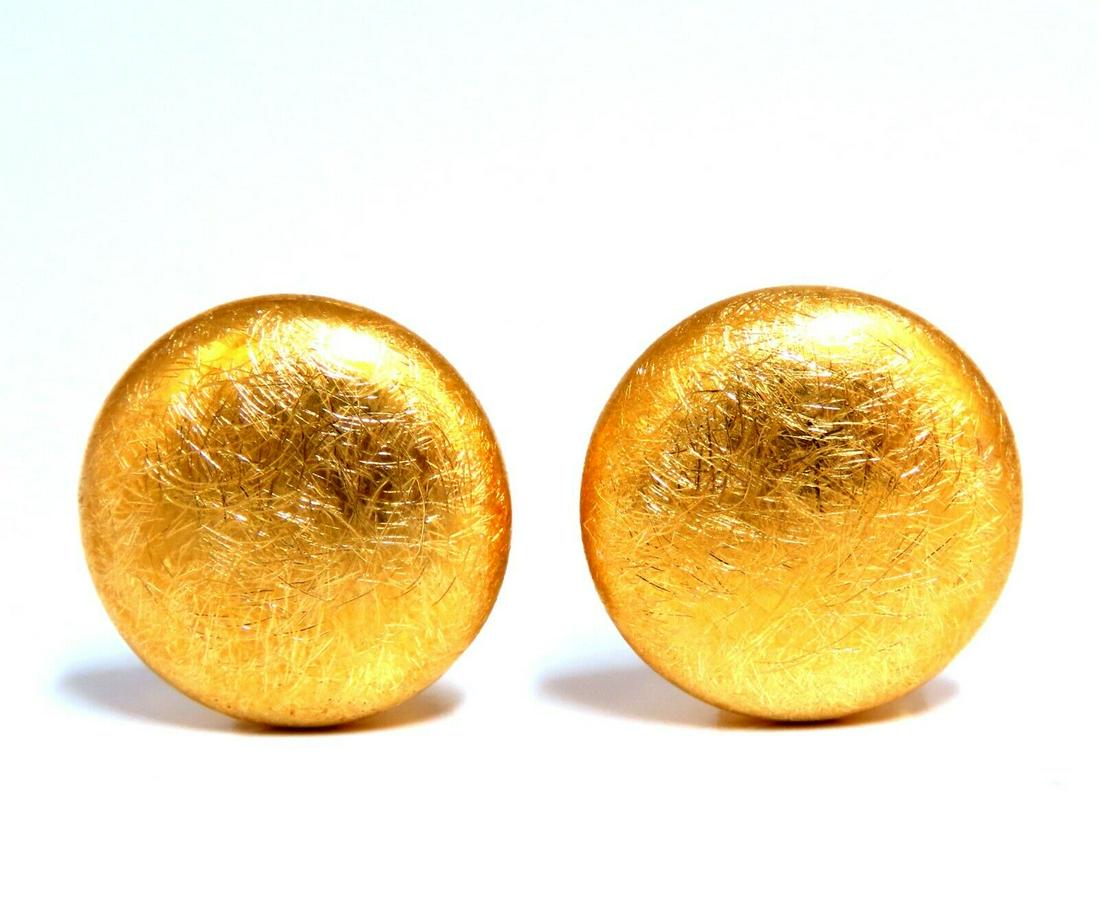 14Kt Gold Button Earrings 16mm (1 of 5)