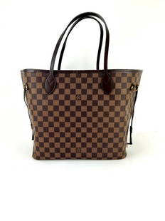 LOUIS VUITTON Bag Neverfull MM Damier Ebene Canvas Tote W/Added Insert N41603: SKU C33 0322 100% Authentic Pre-Owned Louis Vuitton Neverfull MM Damier Ebene W/Organizing insert to help keep bag upright. RATING: A/B...very good, well maintained, shows minor signs of wear