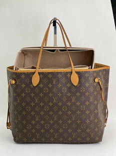 Louis Vuitton Hand Bag Neverfull GM Monogram Canvas M40990 Shoulder Tote Bag C32: SKU C32 0322 Louis Vuitton Neverfull GM Monogram W/Added Insert to help Organize and keep Upright Pre-Owned 100% Authentic RATING: B/C...good, shows some signs of wear MATERIAL: monogram canvas