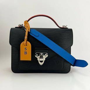 Louis Vuitton messenger Epi Noir Neo Monceau Hand Shoulder 2 Way Bag M55403 C74: SKU C74 0522 Pre-Owned 100% Authentic LOUIS VUITTON Neo Monceau Epi Leather Black Hot Stamp On Luggage Tag S B RATING: A/B...Very Good, well maintained, shows minor signs of wear MATERIAL: epi