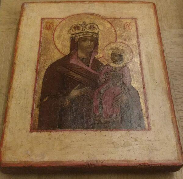 ANTIQUE RUSSIAN 18C HAND PAINTED ICON OF CHERNIGOVSKAYA MOTHER OF GOD (1 of 3)