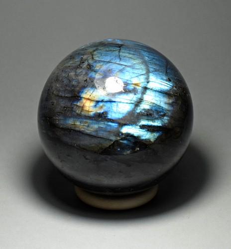 Superb 10.2 cm polished blue labradorite sphere (1 of 5)