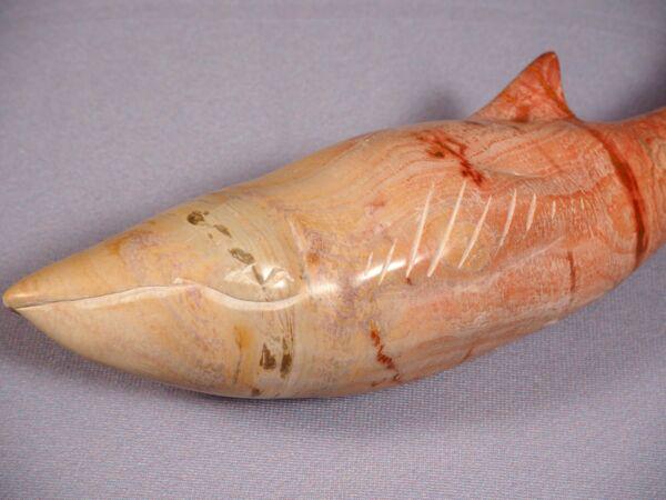 Pink Kisii stone Marble Carving Fish Vintage UNIQUE Kenya Africa (1 of 5)