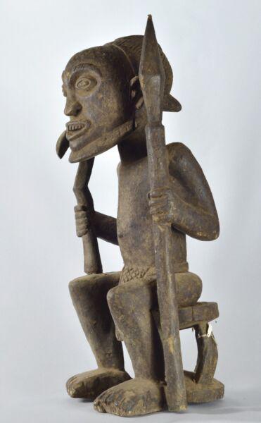 African Art - Large 30 " Figure of a seated chief Congo rdc Hemba ancestor ? (1 of 9)