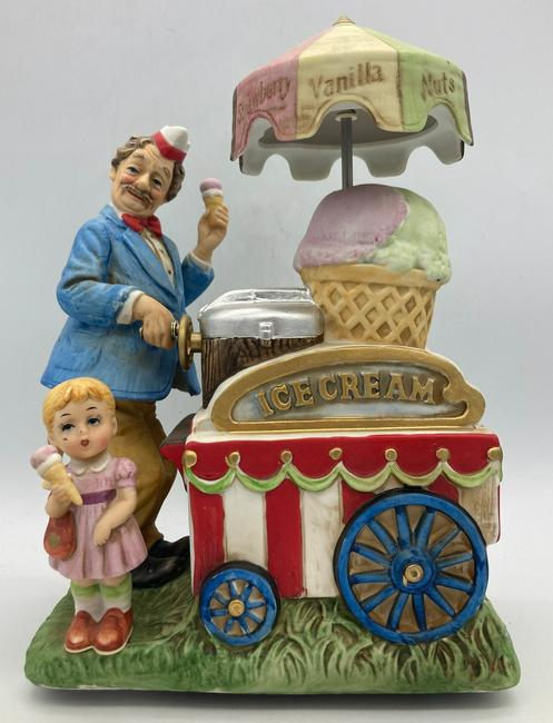 Rare Signed Melody In Motion Seiji Nakine Automaton Music Ice Cream Vendor: Title: Rare SIGNED MELODY IN MOTION SEIJI NAKINE AUTOMATON MUSIC ICE CREAM VENDOR Provenance/Additional Info: RARE MELODY IN MOTION ICE CREAM VENDOR MUSIC BOX. signed by designer Seiji Nakine. Automat